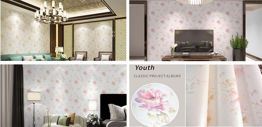 Fresh floral wallpaper manufacturer